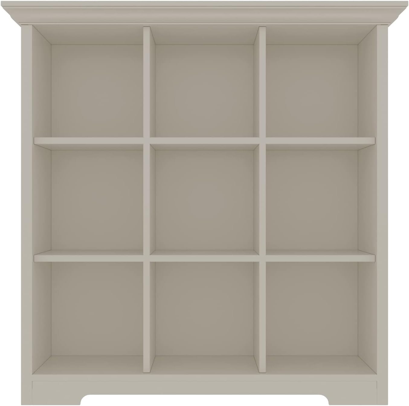 Wooden Cube Shelf Bookcase - Modern 3 Tiers Floorstanding Open Bookshelf with Base for Home and Office, 9 Cubes Storage Cabinet, Warm White