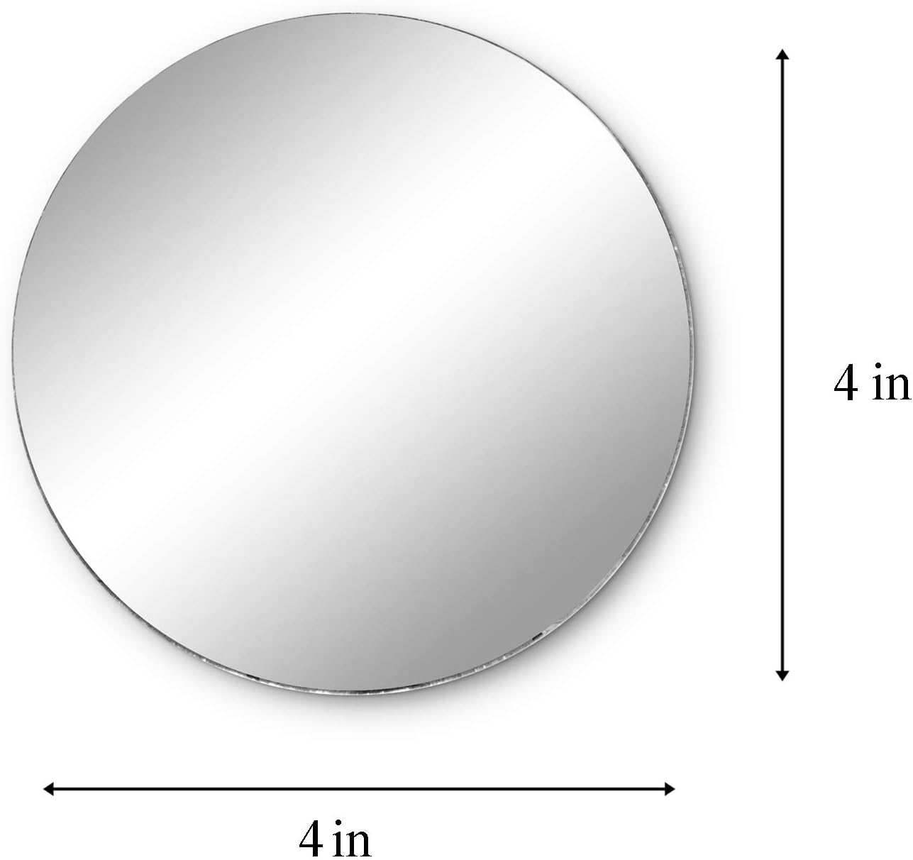 Super Z Outlet Round 4" Inch Glass Mirror Tiles Circles for DIY Arts & Crafts Projects, Traveling, Framing, Mosaic, Decoration (50 Pack)