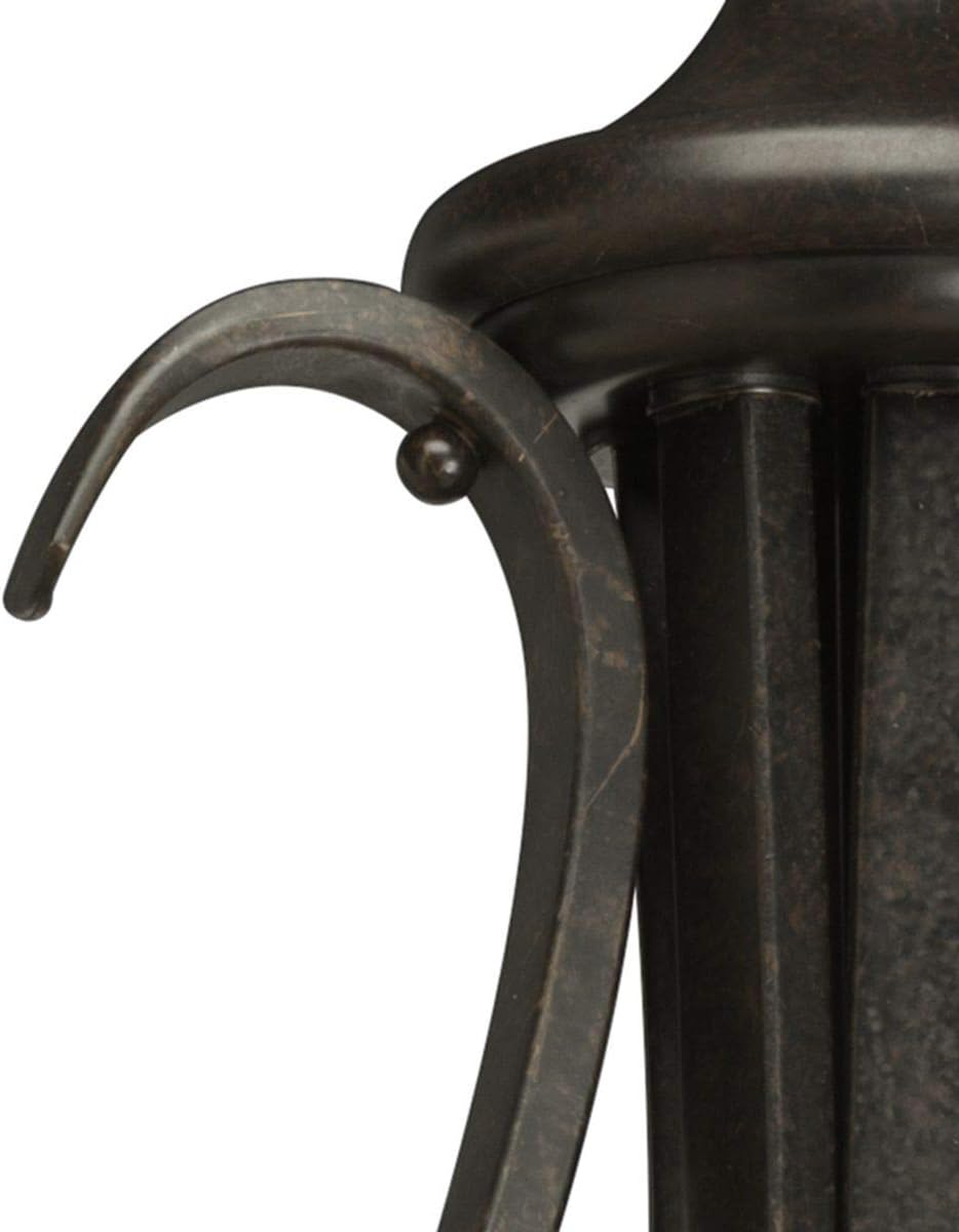 Progress Lighting 3-Light Tea Stained Glass Transitional Inverted Pendant Light, Torino Collection, Indoor, P3847-77, Forged Bronze