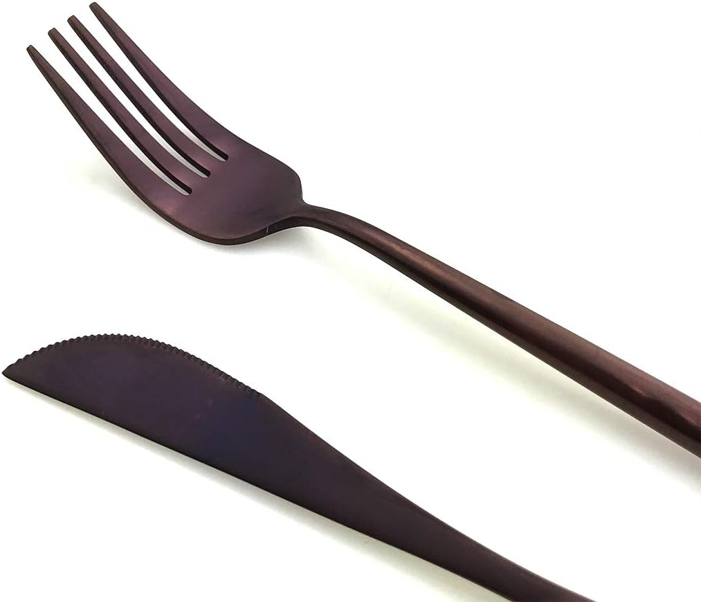 20-Pieces Luxury Purple 18/10 Stainless Steel Flatware Set, Matte Finish, Service for 4