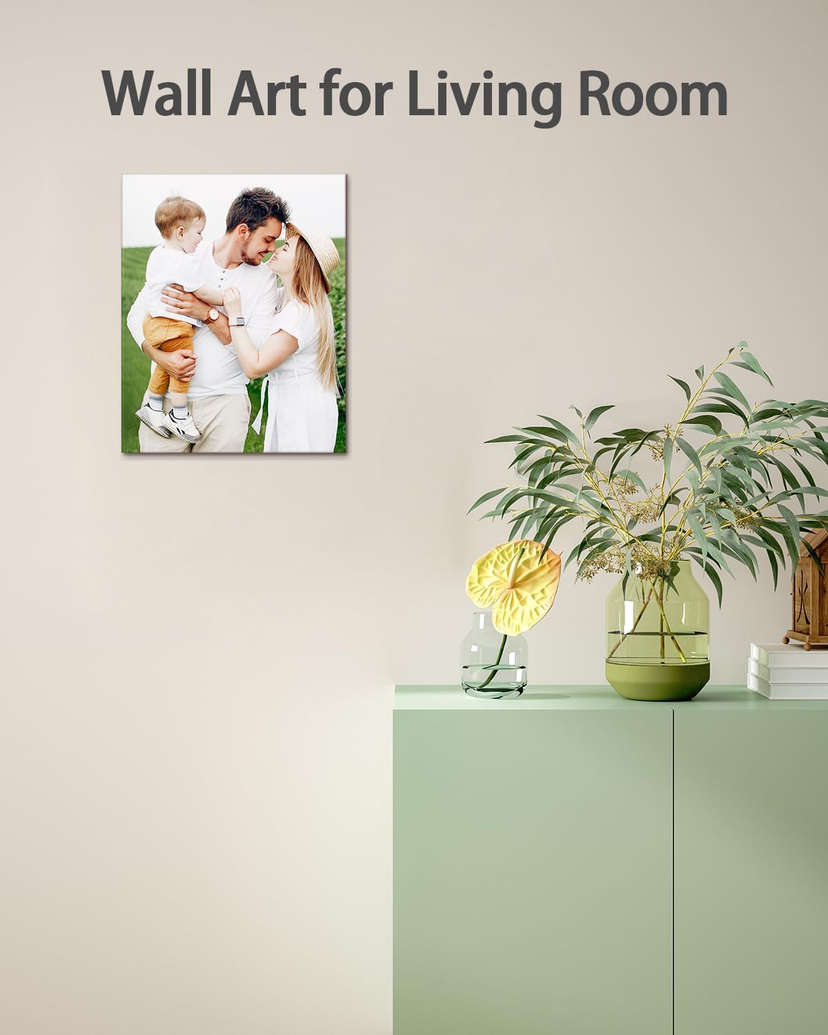 Personalized Custom Canvas Wall Art, Custom Canvas Prints with Your Photos for Living Room, Bedroom, Wedding Pet Baby Family Photo Framed Wall Art, Customized Photo Gift for Family๏ผFriend๏ผLover๏ผPet
