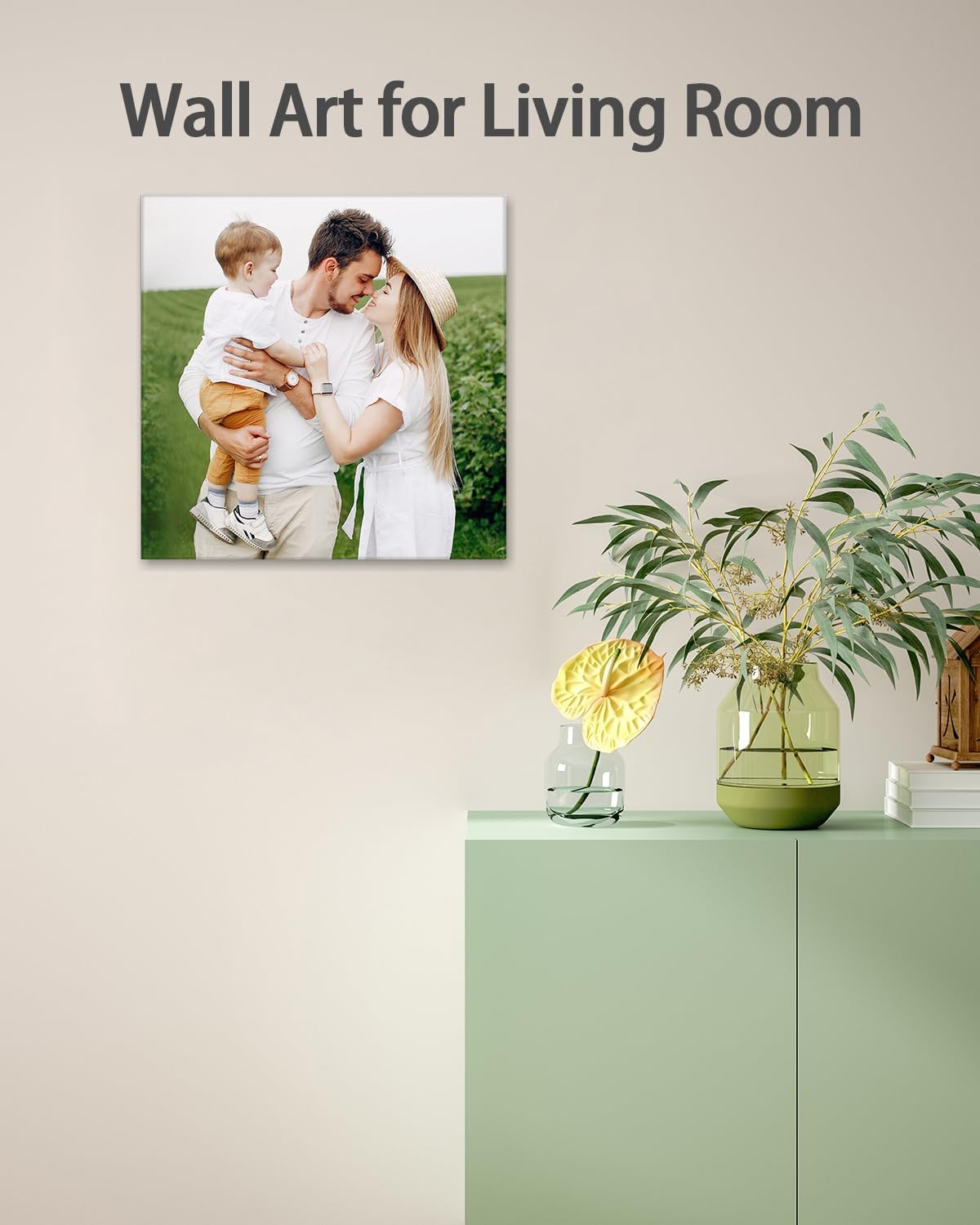 Personalized Custom Canvas Wall Art, Custom Canvas Prints with Your Photos for Living Room, Bedroom, Wedding Pet Baby Family Photo Framed Wall Art, Customized Photo Gift for Family๏ผFriend๏ผLover๏ผPet