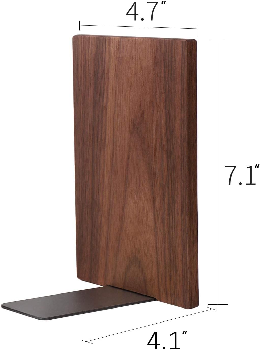 Muso Wood Handmade Walnut Book Ends, Non-Skid Bookends for Shelves, Large Sturdy Book Ends for Heavy Books, Decorative Book Shelf (3 Pairs)