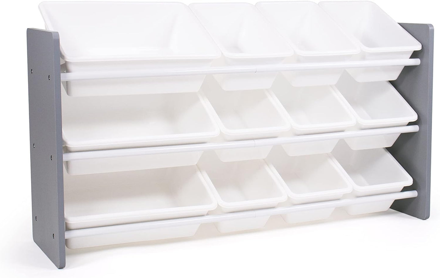 Humble Crew Made for Me Kids Toy Storage Organizer with 12 Storage Bins, Grey/White