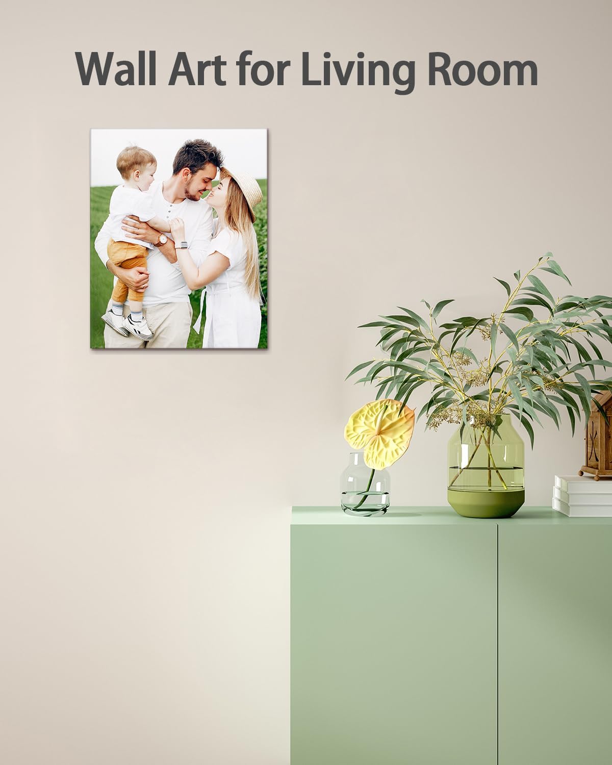 Personalized Custom Canvas Wall Art, Custom Canvas Prints with Your Photos for Living Room, Bedroom, Wedding Pet Baby Family Photo Framed Wall Art, Customized Photo Gift for Family๏ผFriend๏ผLover๏ผPet
