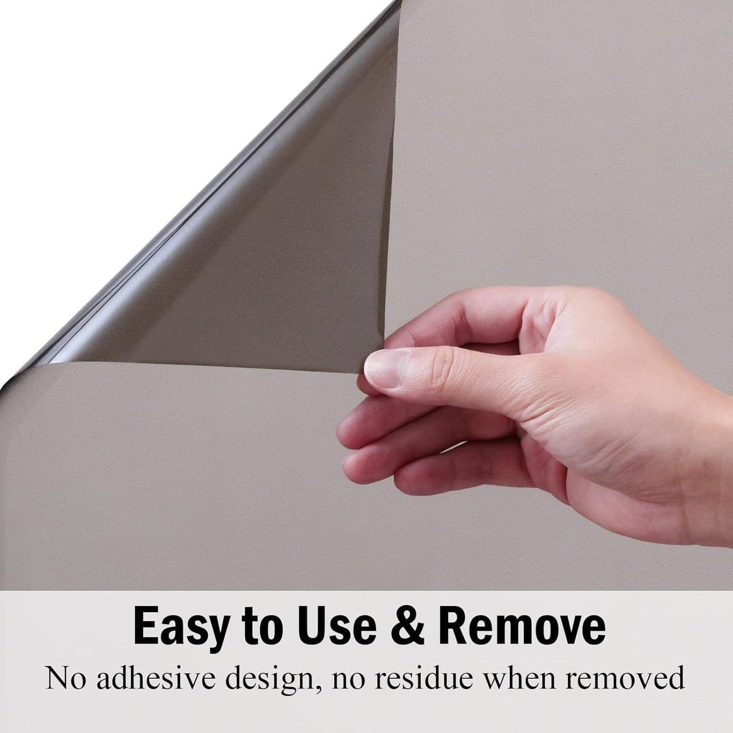 Niviy Window Darkening Film Day and Night Privacy Window Cling Sun Blocking Glass Door Window Cover Gothic Decor for Bedroom,Garage, Renter House (Grey, 29.5 x 78.7 inch)