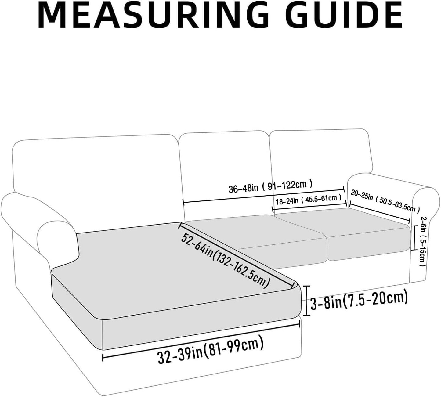 hyha Waterproof Couch Cushion Covers for Pets, Non Slip Sofa Seat Cover for Dogs Washable, Soft Thick Stretch Jacquard Fabric, Sofa Slipcovers with Elastic Bottom (1 Chaise+2 Seater, Navy)