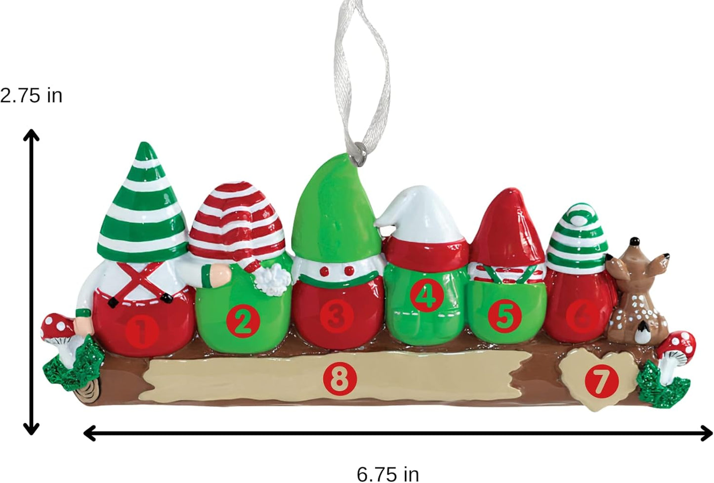 2025 Family Christmas Ornament β Personalized Ornament for Families β Custom Gnome Family Ornament β Holiday Tree Decoration Keepsake Gift (Family 6)