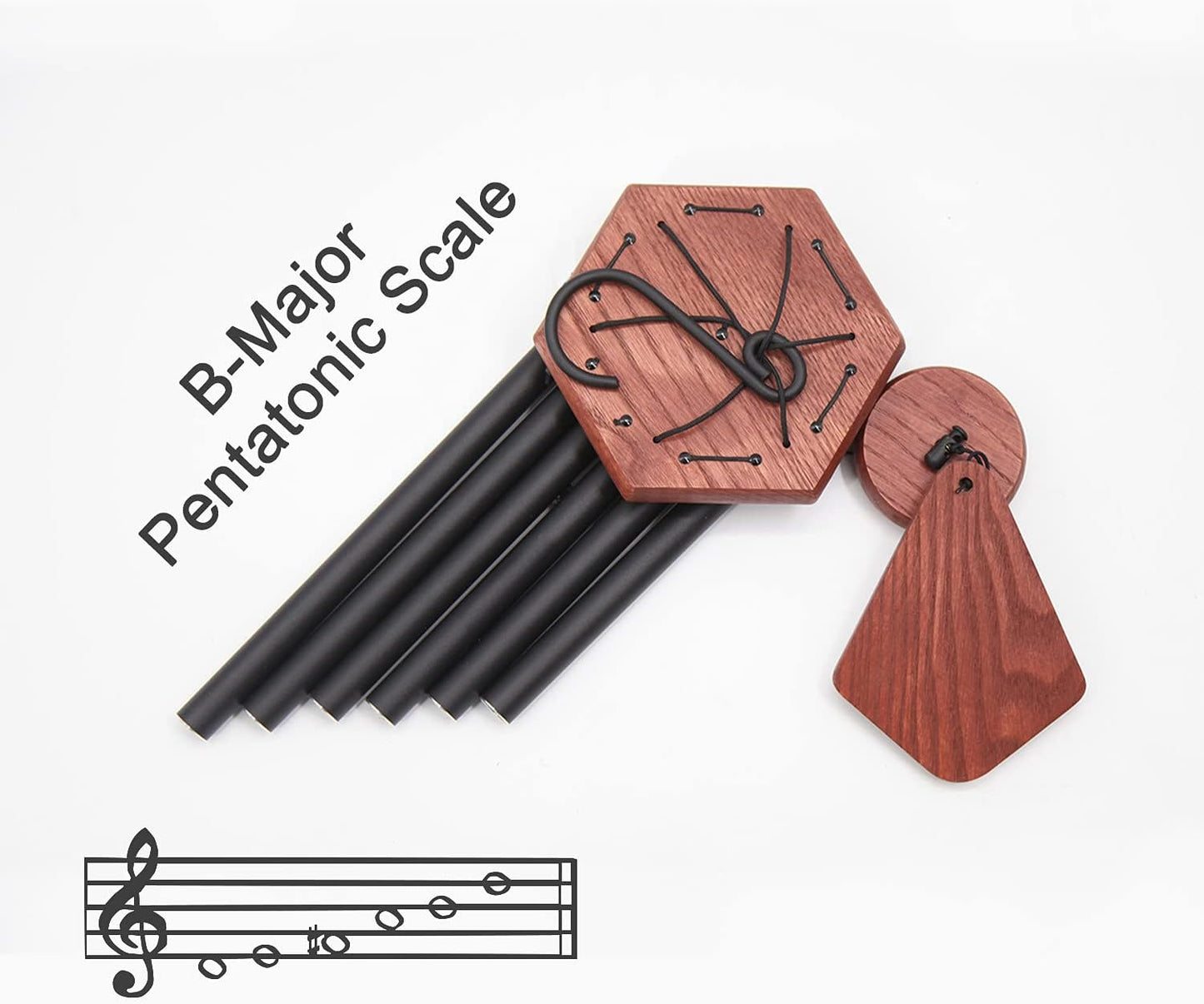 Small Wind Chimes for Outside, Wind Chimes Outdoor Tuned Soothing Melody, Wind Chime for Mom/Housewarming, Black WindChimes Outdoors Decoration.