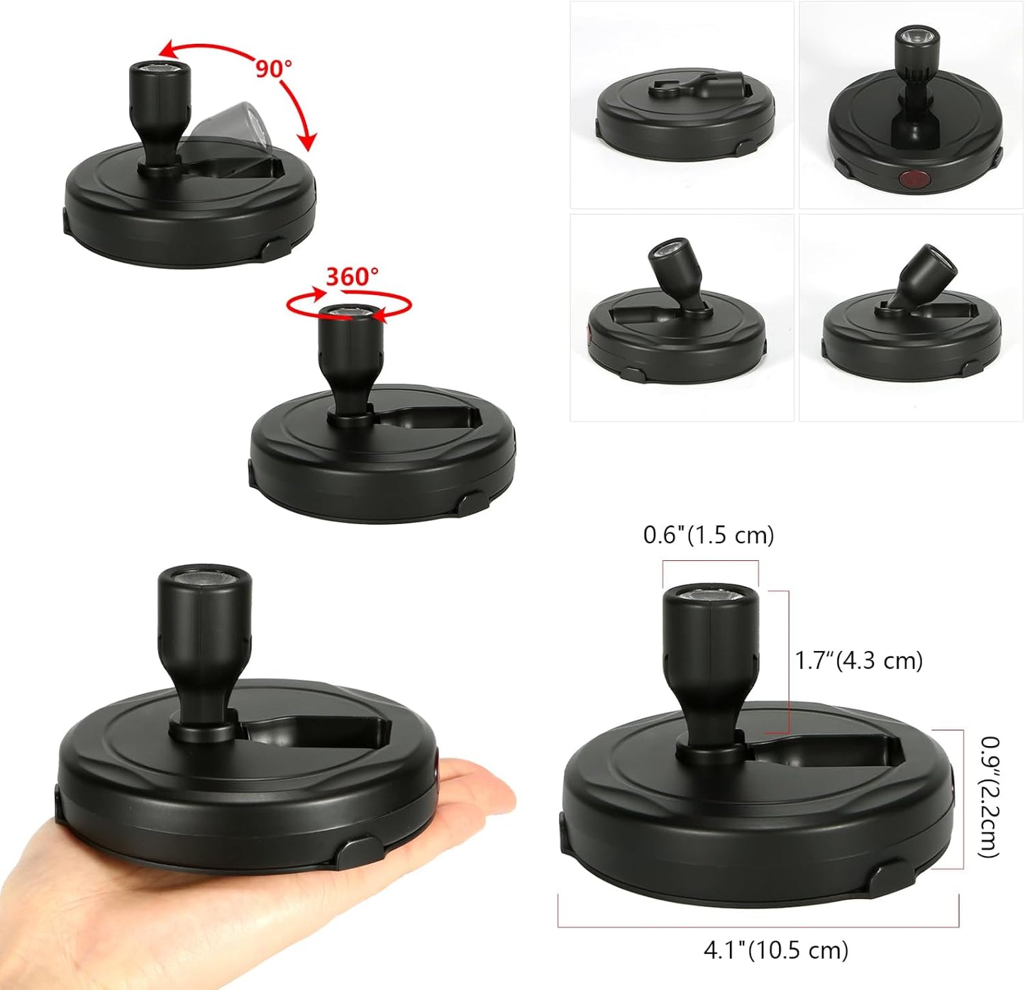 Cordless Spotlight Battery Operated, Indoor Plant Light, LED Display Puck Lights, Dimmable Accent Lighting with Remote, Uplight for Picture Tree Painting Gallery Dartboard Art Photo