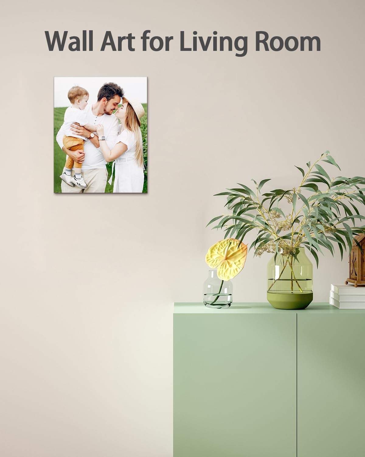 Personalized Custom Canvas Wall Art, Custom Canvas Prints with Your Photos for Living Room, Bedroom, Wedding Pet Baby Family Photo Framed Wall Art, Customized Photo Gift for Family๏ผFriend๏ผLover๏ผPet