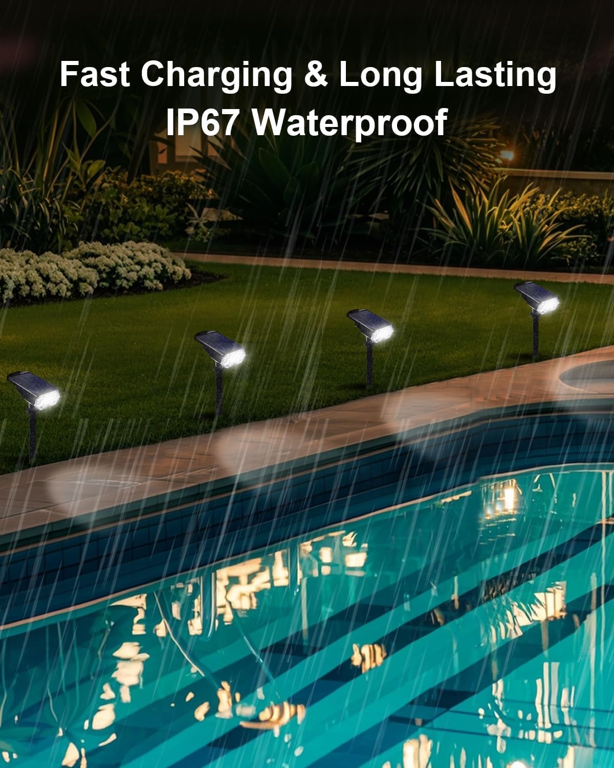 4 Pack Solar Powered Outdoor Spot Lights Outside Waterproof 20 LEDs Landscape Spotlights Dusk to Dawn for House Yard Tree, Plants, Walls, Path, Garden, Statues, Superior Accent Uplighting Cool White