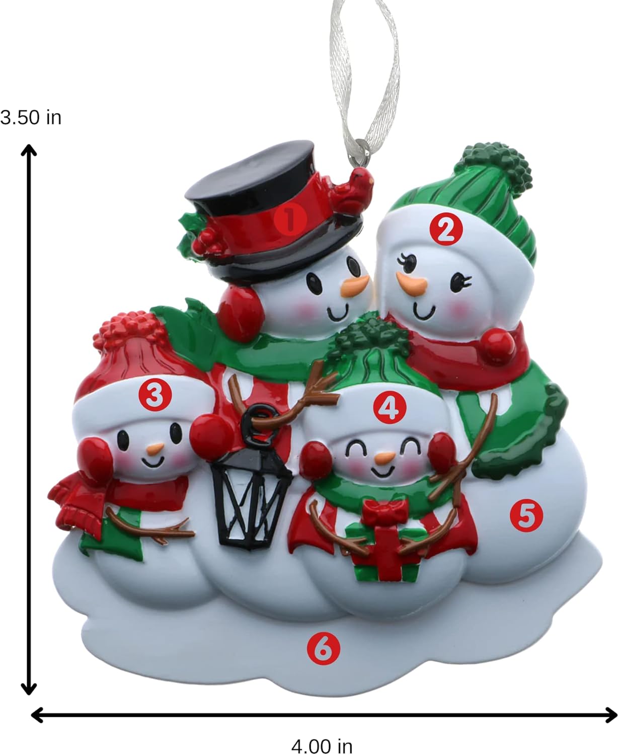 2025 Family Christmas Ornament β Personalized Ornament for Families β Custom Snowman Family Ornament β Holiday Tree Decoration Keepsake Gift (Family of 4)