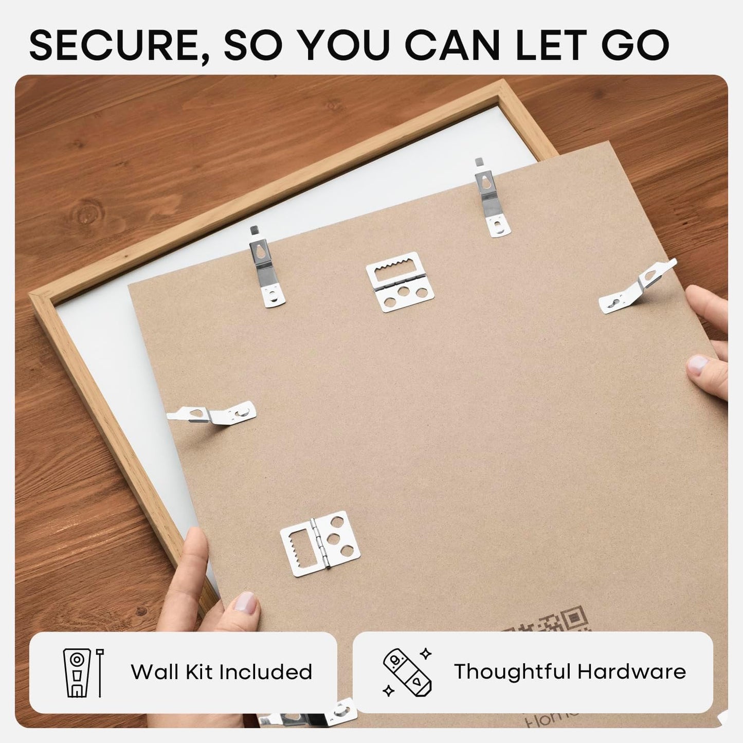 Homeforia 15x15 Picture Frame Natural Wood, High End Oak 15 x 15 Square Light Wooden Frames with Mat 11 by 11 inch Photo, 15by15 Poster Frames Matted to 11x11 Print, Tempered Glass, Wall Kit, Set of 1