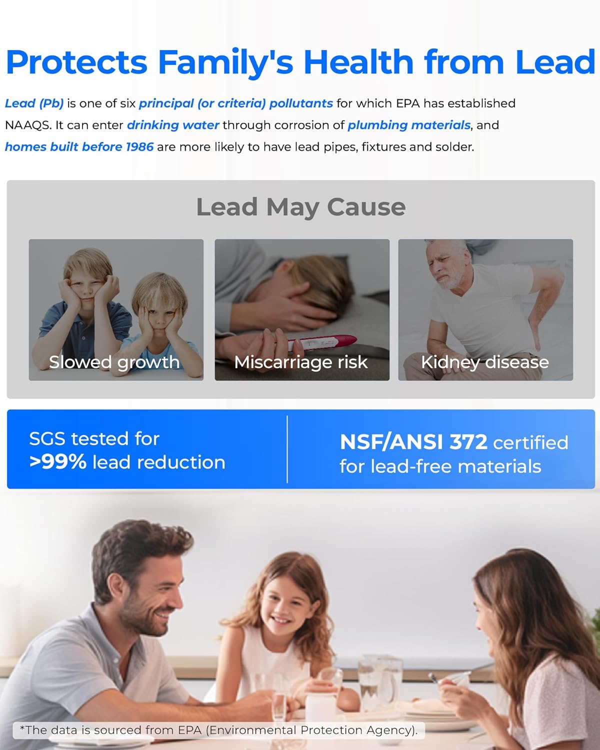 Waterdrop G3P800 Reverse Osmosis System, 800 GPD Fast Flow, NSF/ANSI 42 & 53 & 58 & 372 Certified, 3:1 Pure to Drain, Tankless Under Sink RO Water Filter System, LED Purifier, Smart Faucet