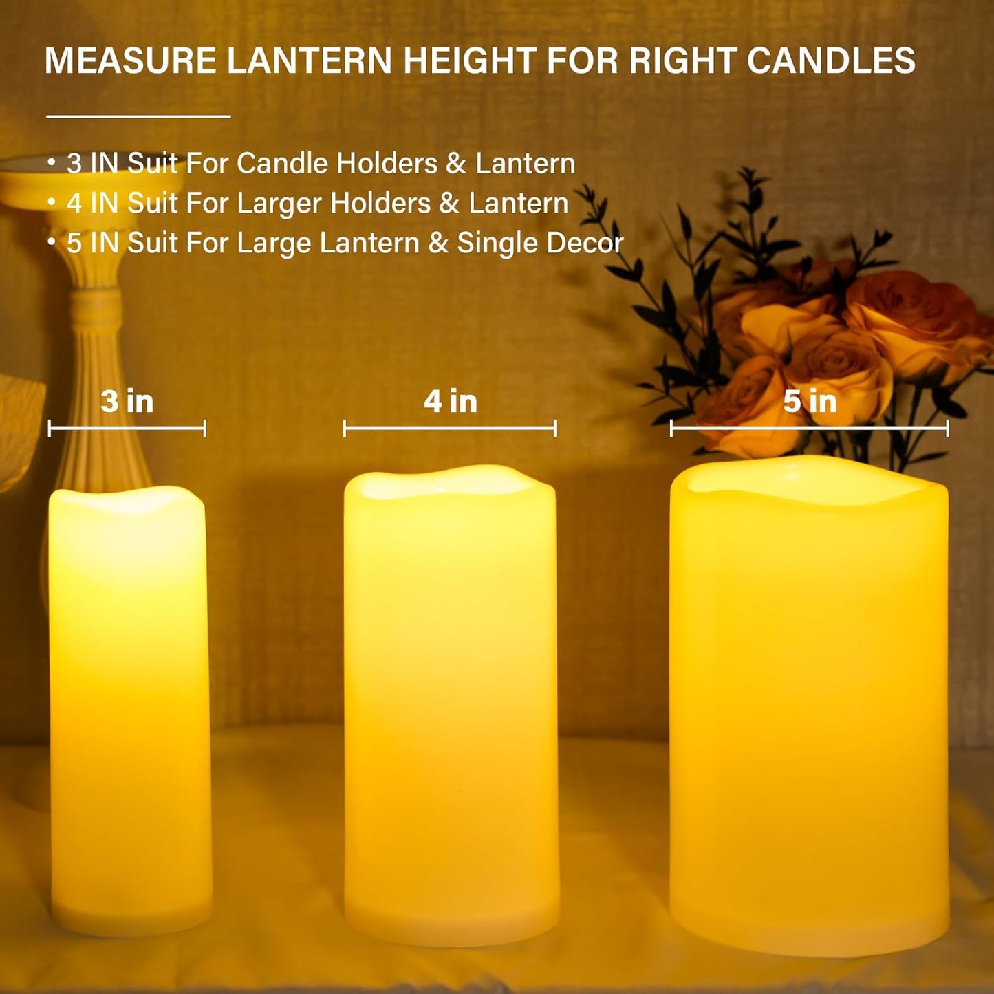 NURADA Large Outdoor Flameless Candles 10" x 4" - Waterproof LED Pillar Flickering Candle Battery Operated with Timer Remote Control for Patio Porch Lanterns Decor - Long Lasting Set of 2