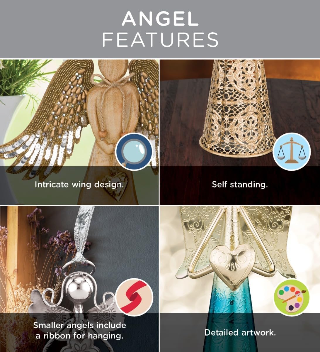 Regal Art & Gift Angel Statue - Metal Indoor/Outdoor Garden Statue Deals, Elegant Garden Decor, Beautiful Gifts for Women, Exquisite Angel Statues for Garden, 16-Inch, Gold