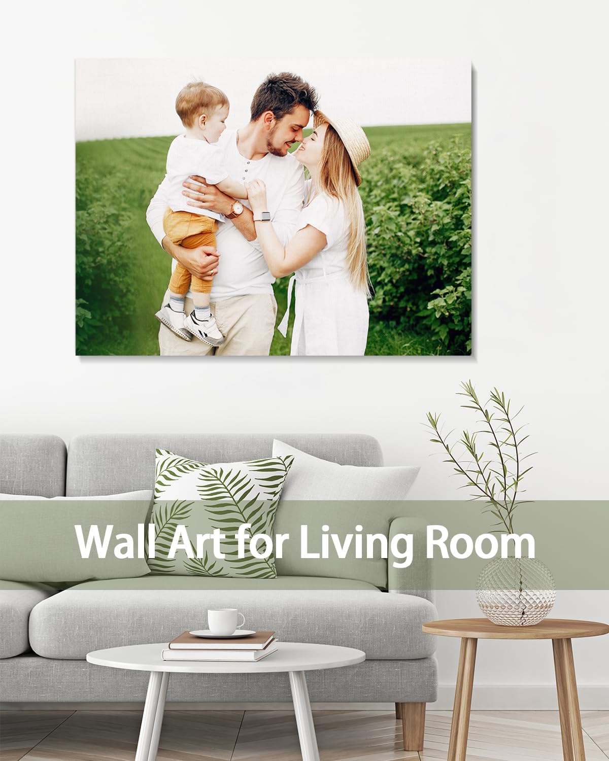 Personalized Custom Canvas Wall Art, Custom Canvas Prints with Your Photos for Living Room, Bedroom, Wedding Pet Baby Family Photo Framed Wall Art, Customized Photo Gift for Family๏ผFriend๏ผLover๏ผPet (36L" x 24W")