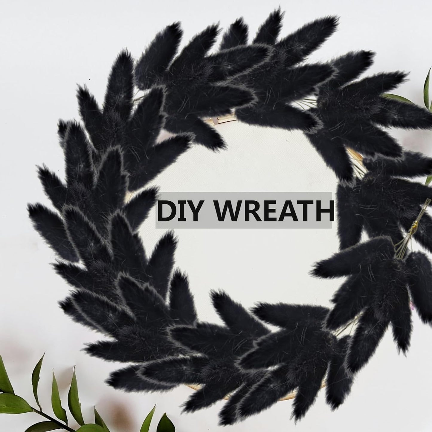 115 PCS Black Pampas Grass Bouquet, Boho Table Decor, Black Bunny Tails Dried Flowers, Dried Pampas Grass for Weddings, Home Decor, Rustic Parties, and Baby Shower Decorations