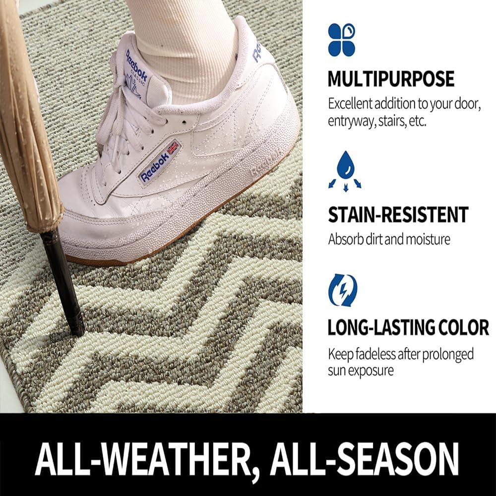 Indoor Doormat, Non-Slip Front Door Mats, Outdoor Welcome Mat Washable, Low Profile Indoor DoorMats for Entryway, Floor Inside Back Door Mats (32"x48")