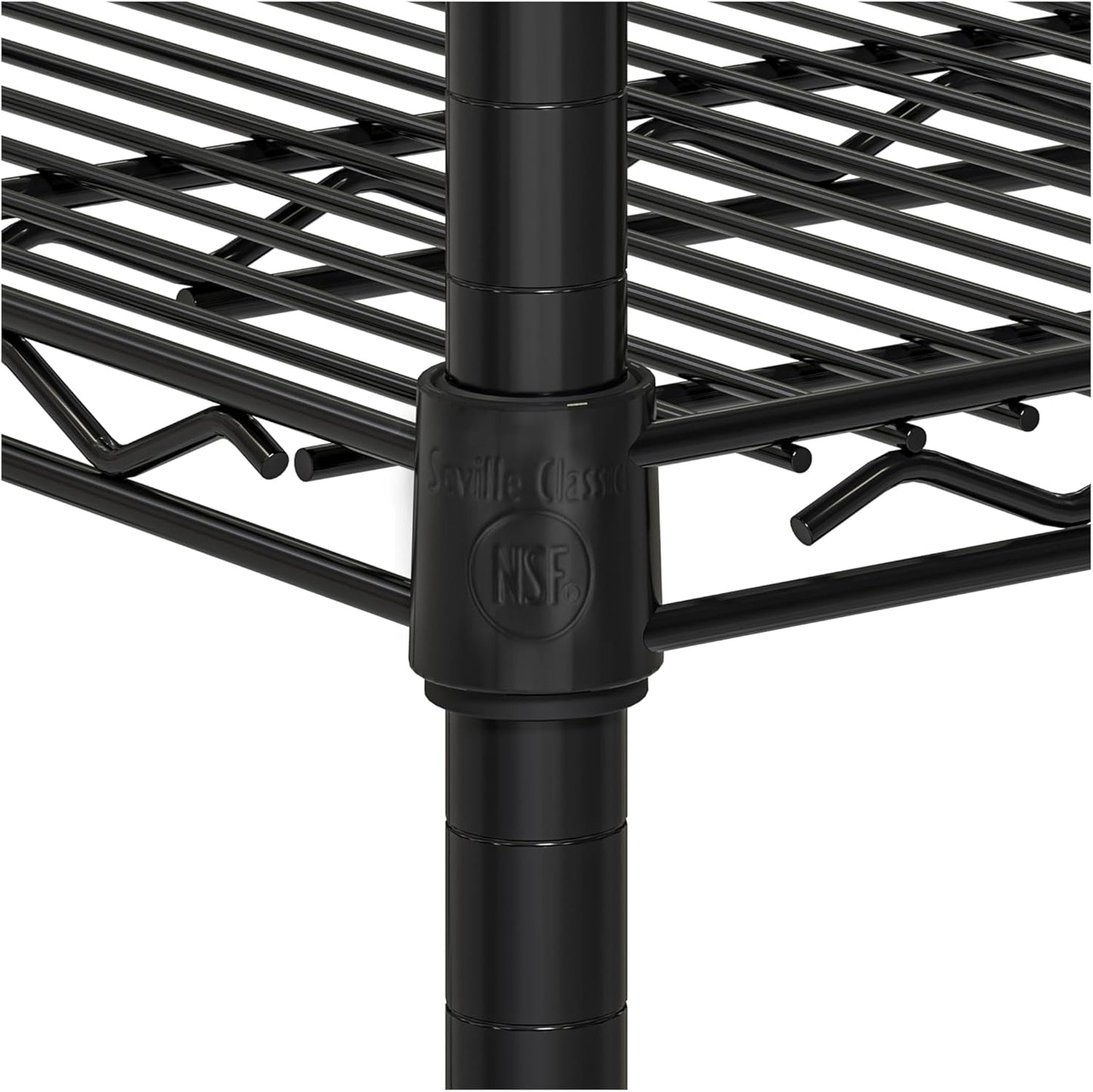 Seville Classics UltraDurable Heavy Duty NSF Solid Steel Wire Rack Storage Unit, Organizer for Garage, Warehouse, Office, Restaurant, Classroom, Kitchen, Black, 5-Tier Shelving, 60" W x 18" D
