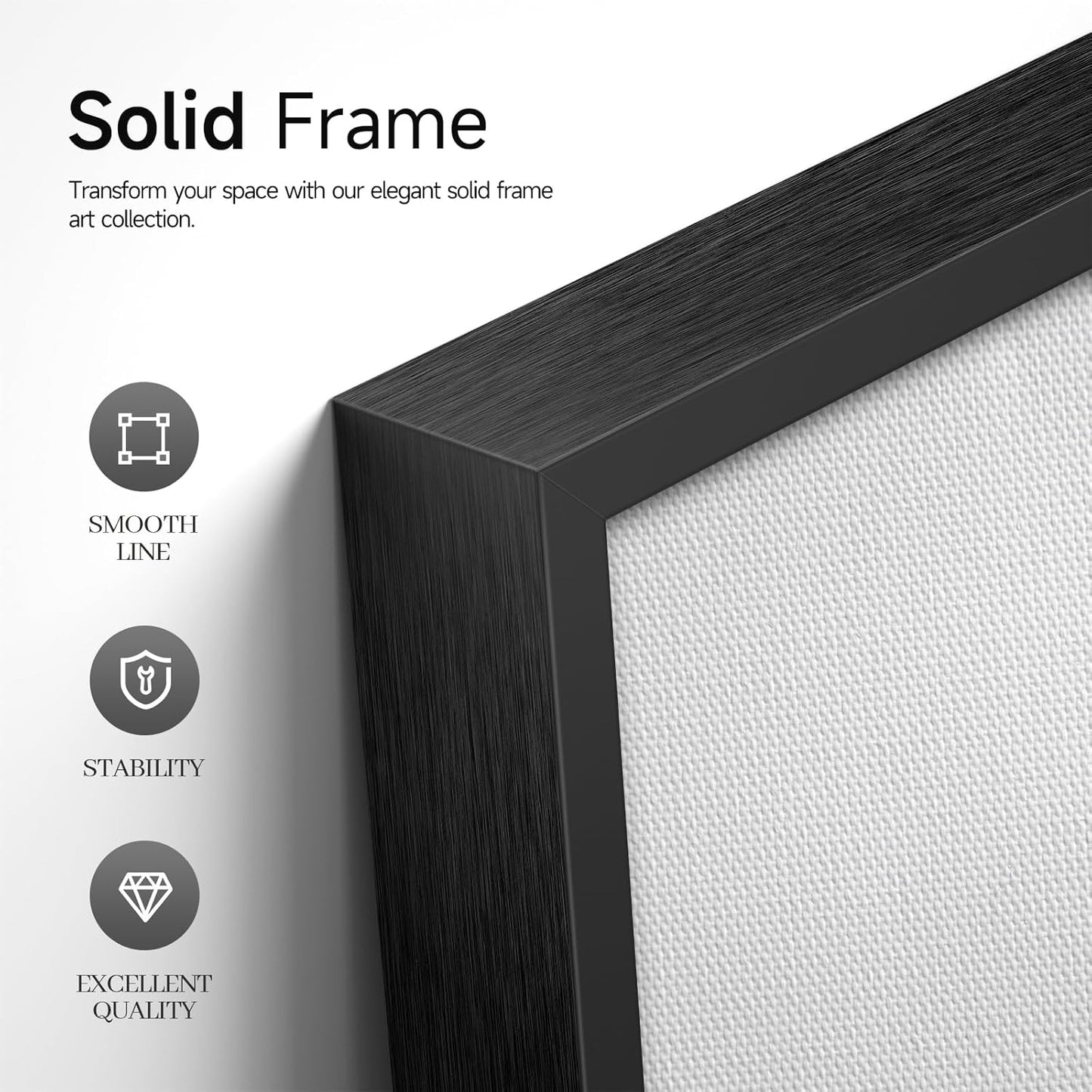 Framed Extra Large Abstract Wall Art for Living Room, Modern Horizontal Gray Canvas Prints Paintings Artwork for Walls, Black Grey Pictures for Hallway DiningRoom Bedroom Office Wall Decor Big Size 30x60 In