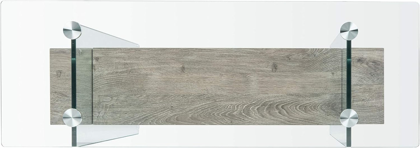 Safavieh Home Kayley Glass and Grey Oak Console Table
