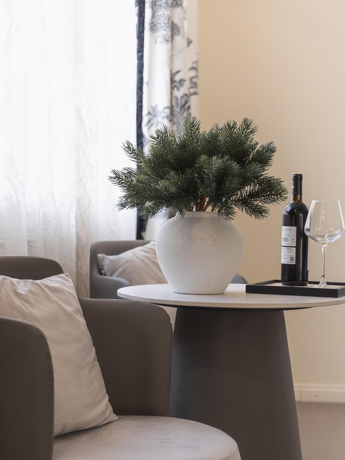 MISSPIN 12 Pcs 19.5 Inches Christmas Cedar Branches, Cedar Artificial Christmas DIY Crafts Faux Branches for Xmas Indoor Outdoor Home Decor