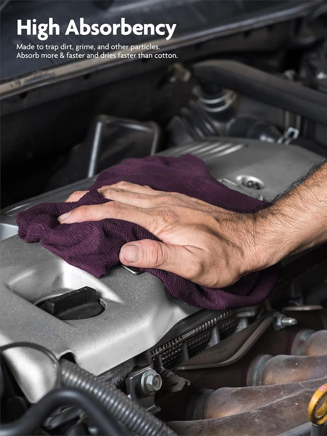 Fantasticlean Microfiber Cleaning Cloth Roll -75 Pack, Tear Away Microfiber Towels, 12" x 12", Reusable, Washable, Scratch Free, Ultra Absorbent Dish Rags for Car, Home, Garage or Shop (Dark Purple)