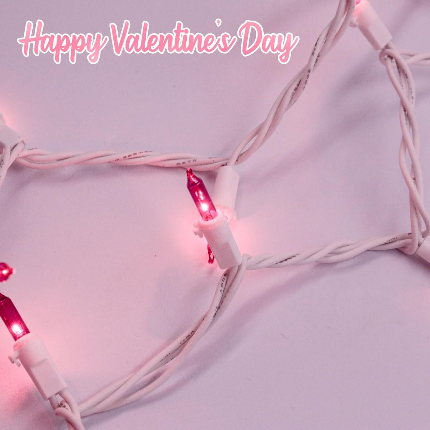 Pink Christmas Lights 25FT 100 Incandescent Bulbs, Pink Mini Lights with White Wire for Valentine's Day, Wedding, Garland, Thanksgiving, Party, Home, Indoor & Outdoor Festival Xmas Decoration