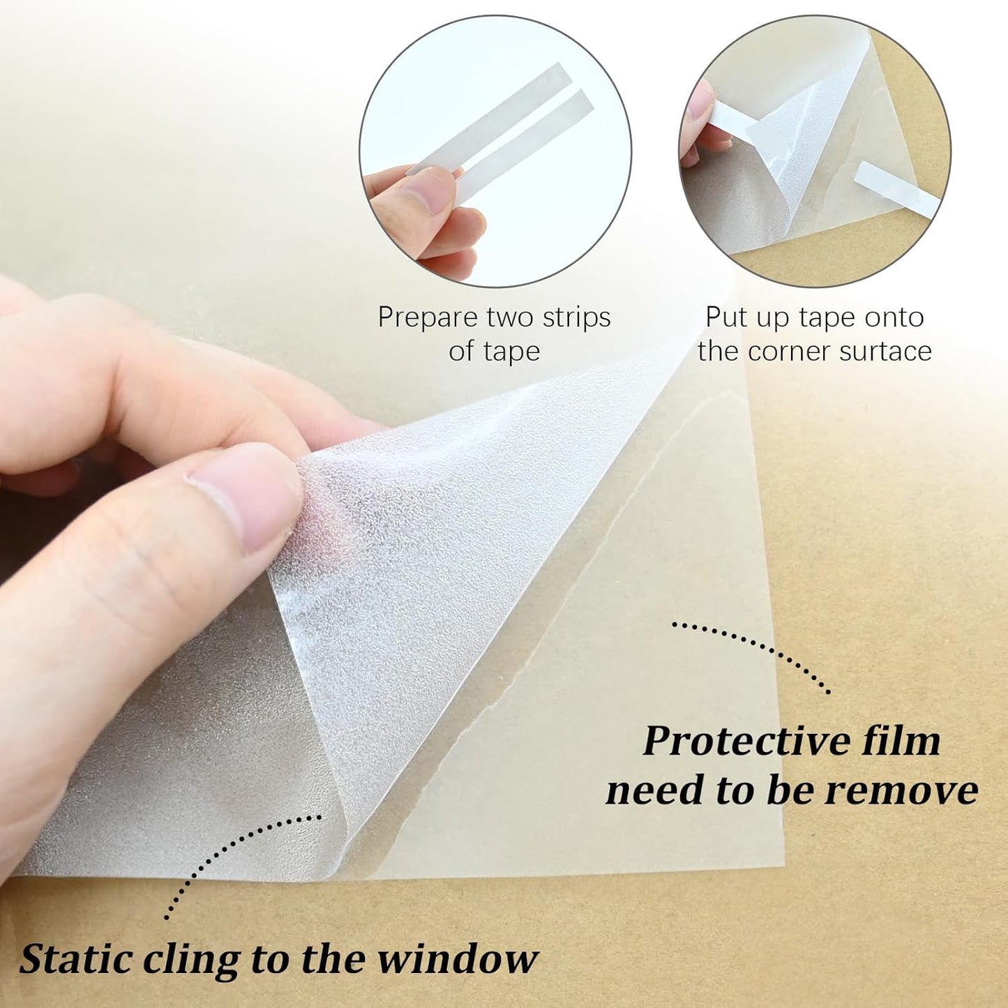Window Privacy Film, Frosted Glass Static Cling Non-Adhesive Window Cover for Bathroom UV Sunlight Blocking Heat Control for Home Decorative Frosting Pure Matte White Size 35.4 x 78.7 Inches