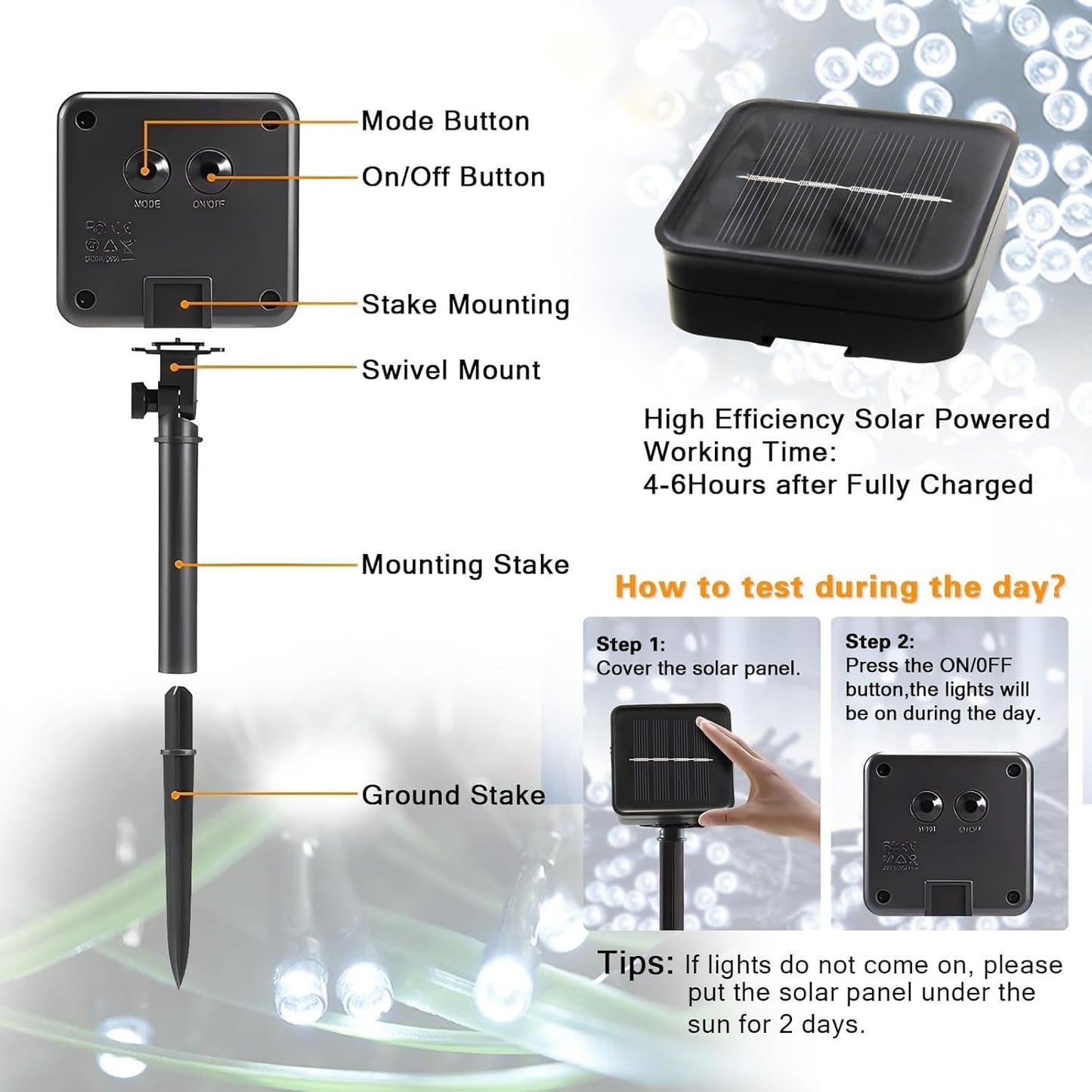 6 Pack Solar String Lights Outdoor, 600 LED Extra-Long 236Ft Solar Lights Outdoor with 8 Lighting Modes, IP65 Waterproof for Garden, Patio, Xmas, Balcony, Tree, Wedding, Party Decor (White)