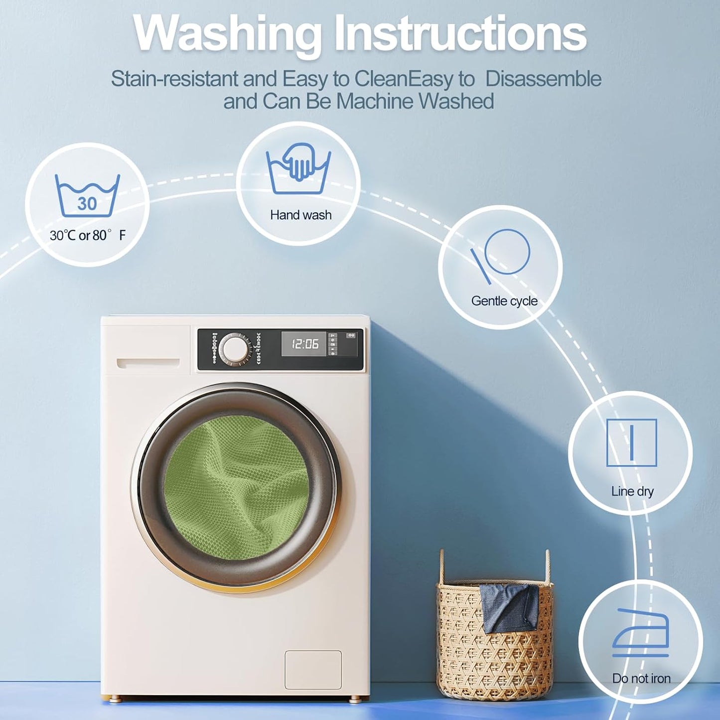 Chaise Cushion Cover for Sectional Sofa, Softer Chenille Sofa Cover for L Shaped Couch (Left or Right Facing), Stretch Chaise Couch Slipcover (Only 1 Piece, Green)