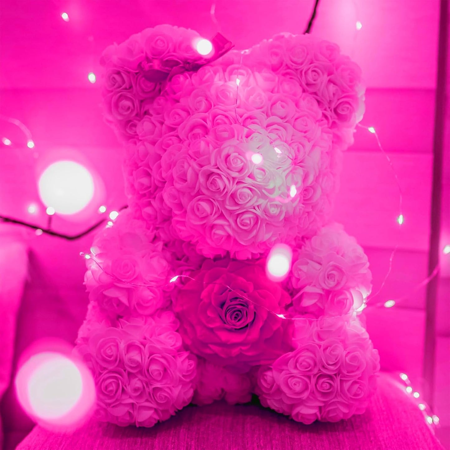 YAOZHOU Valentines Day Pink Decorations Fairy String Lights, Battery Operated with Timer, 2 Pack 33FT 100 Led Mini Battery Powered Lights, Mason Jar Waterproof Firefly Christmas Lights DIY Party