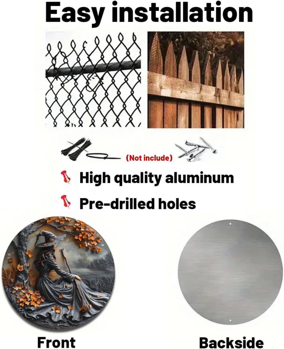 Fanyil/Olygee/Sherum/Shirem/Pubyfun/Glosrity/Libilin/Graddi/Solymody/Gowebs/Goredny/Vianys Witching Hour, Door Way Hanging Decor Halloween, 2D Wooden Round Witches Sign (A+C, 7.87")
