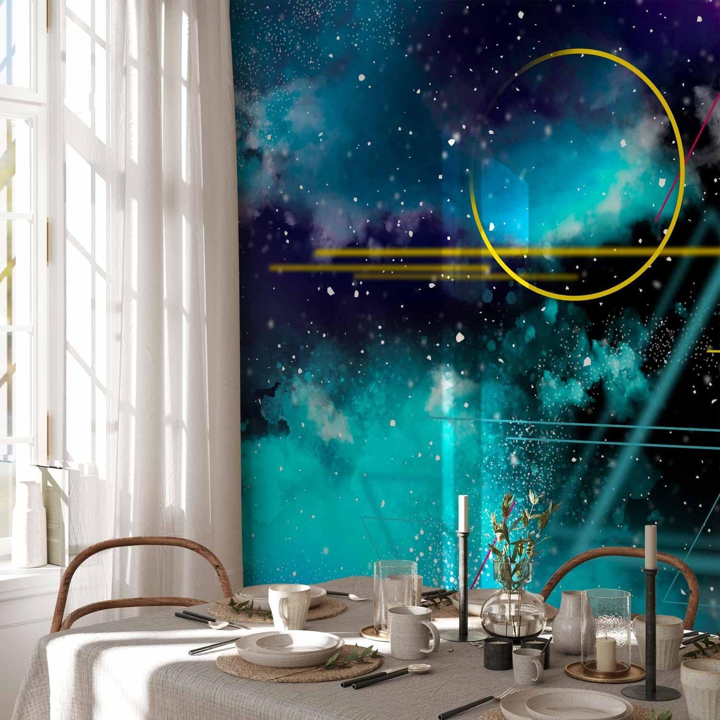 artgeist Premium Wall Mural Galaxy 138x101 in - Non-Woven Wallpaper Fleece Wall Decor Photo Print Picture Image Design Home Mural Cosmos Galaxy Cosmonaut Astronaut a-A-10328-a-a