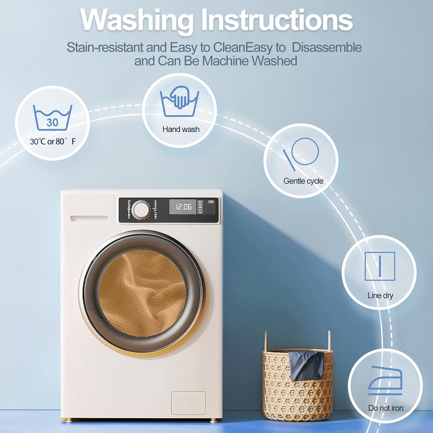 Large Backrest Cushion Covers Super Stretch Backrest Covers for 3 Cushion Couch Sofa, Couch Back Cushion Covers Featuring with Chenille Yarn (Softer Version, 3PC, Khaki)