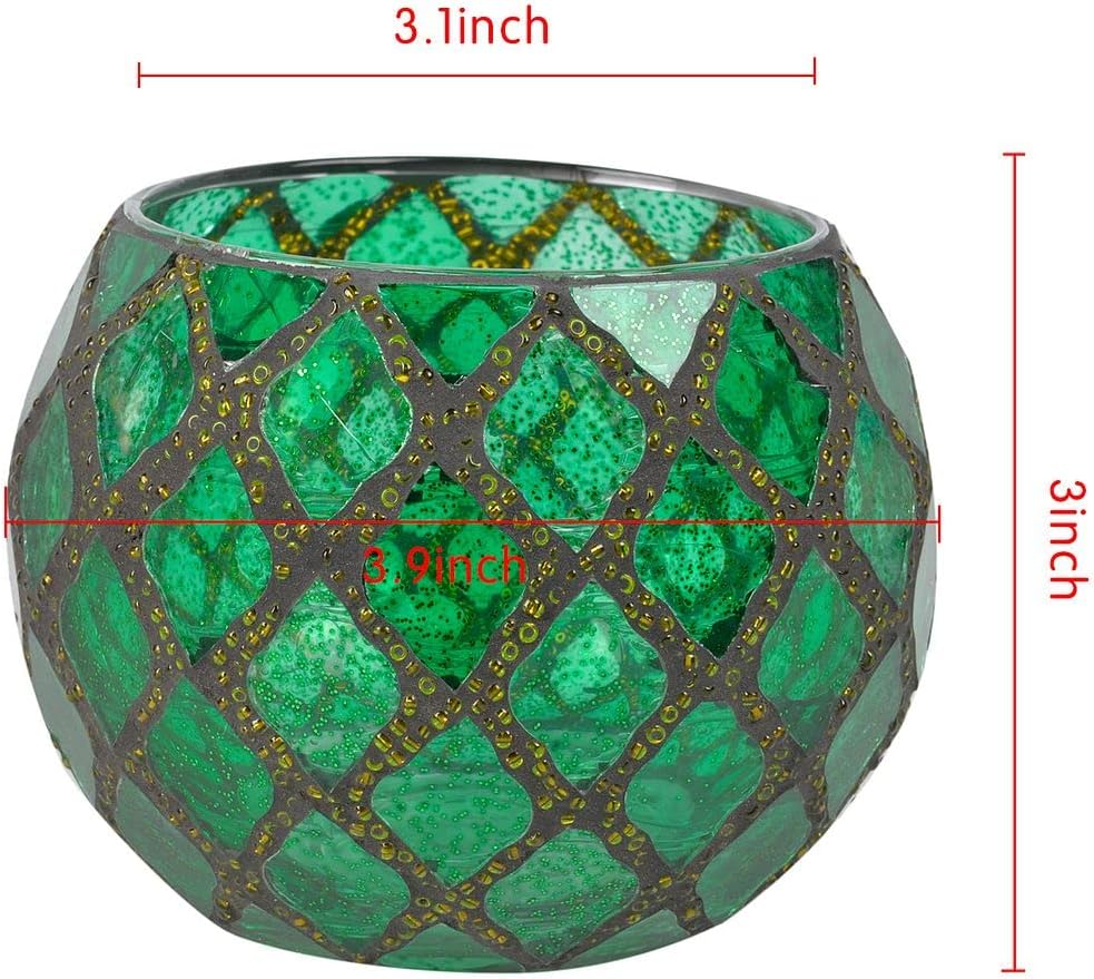 Votive Candle Holder Tea Lights - Glass Candle Holders, Mosaic Tealight Candle Holder, Candle Jar Cup for Wedding Centerpiece Party Table Decorations, Valentines Day Decor