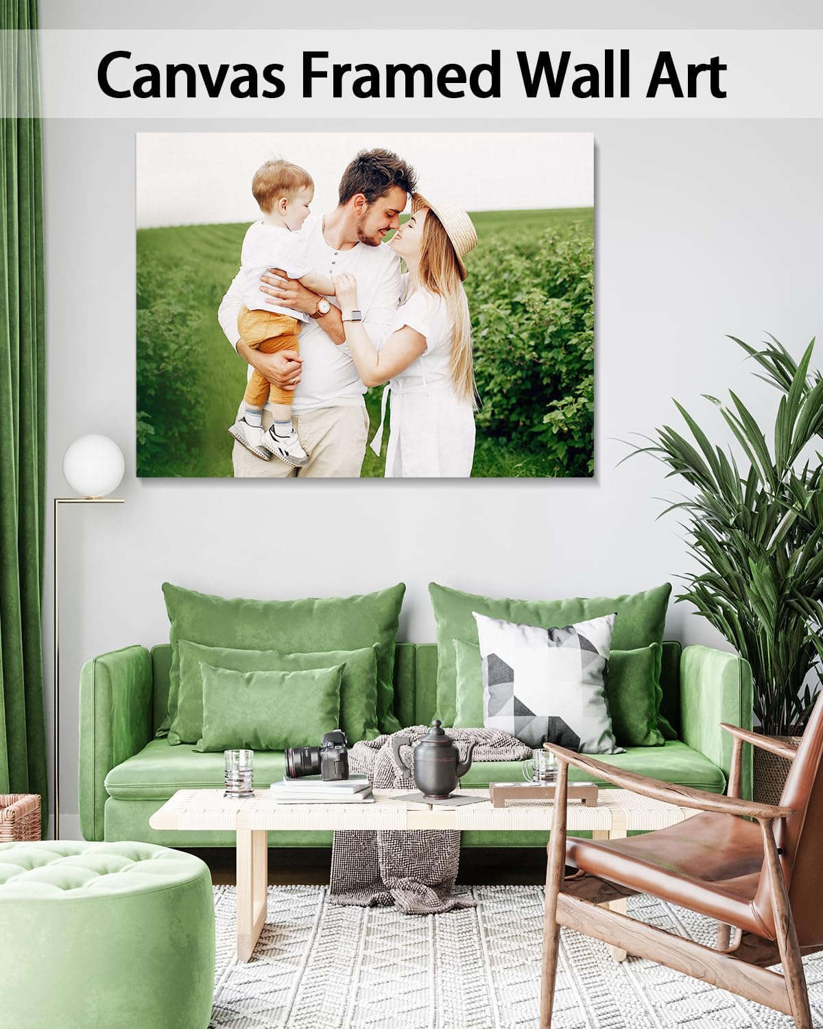 Personalized Custom Canvas Wall Art, Custom Canvas Prints with Your Photos for Living Room, Bedroom, Wedding Pet Baby Family Photo Framed Wall Art, Customized Photo Gift for Family๏ผFriend๏ผLover๏ผPet (30L" x 20W")