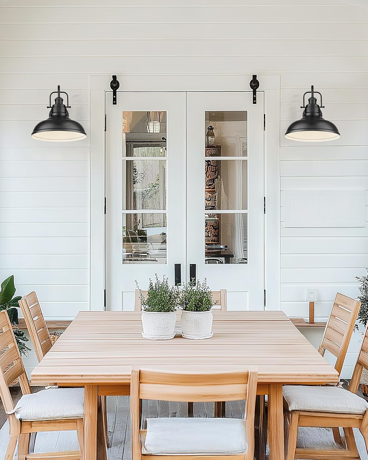 zeyu 2 Pack Barn Sconce Wall Lighting, Vintage Wall Mount Light Fixture, Indoor Wall Sconce Lighting in Matte Black Finish, 016-1B-2PK BK