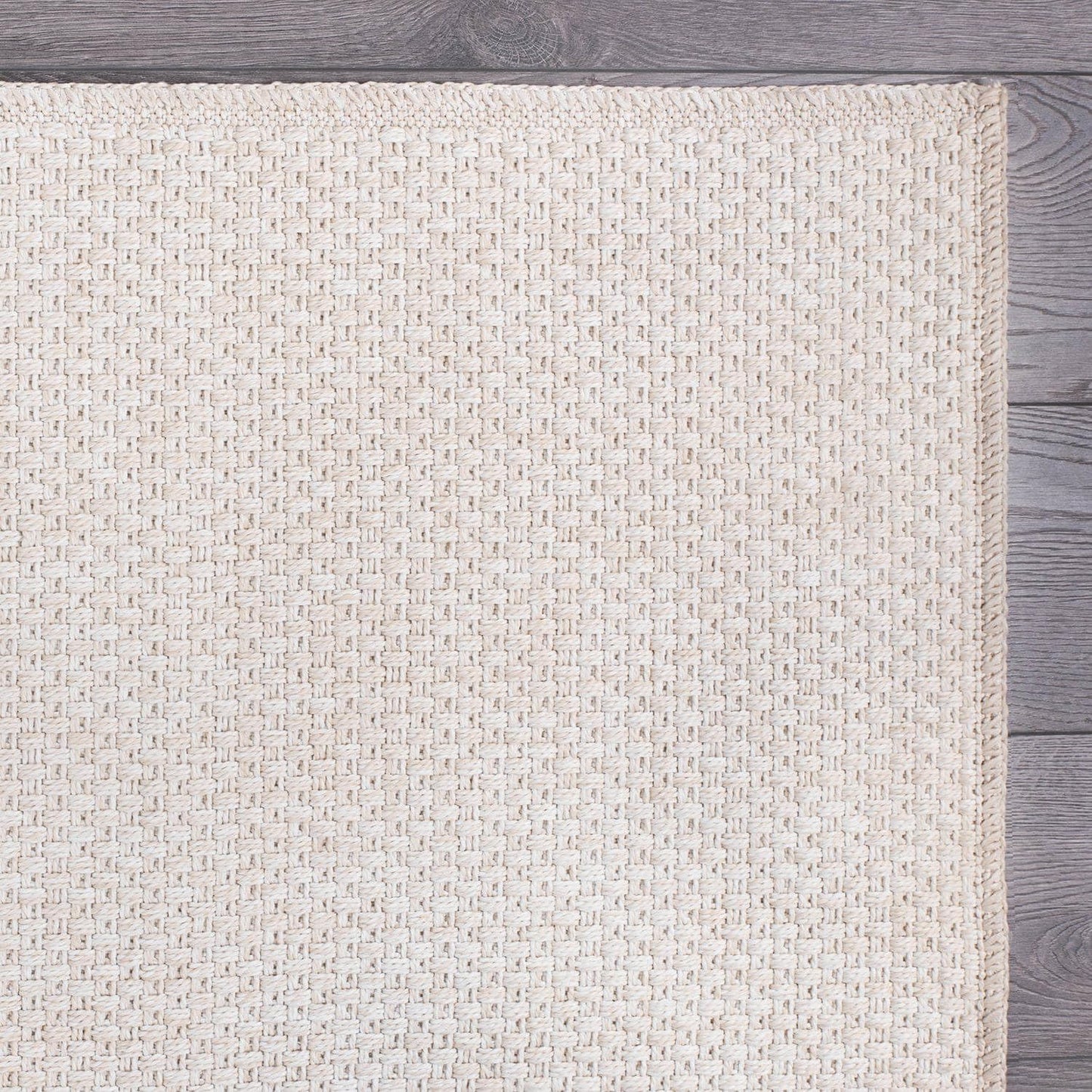 CAMILSON Easy Jute Rug 5x7, Indoor Outdoor Off-White Farmhouse Area Rugs for Living Room Patio and Kitchen Rug, Solid Woven Design, Easy-Cleaning, Washable Outside Carpet Alfombras (5 x 7)
