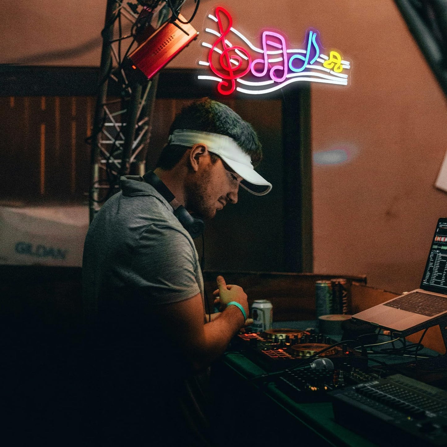 Musical Staff Note Neon Sign Led Music Neon Light for Wall Decor Dimmable USB Power Musical Light Up Sign for Music Studio Classroom Party Bar Bedroom