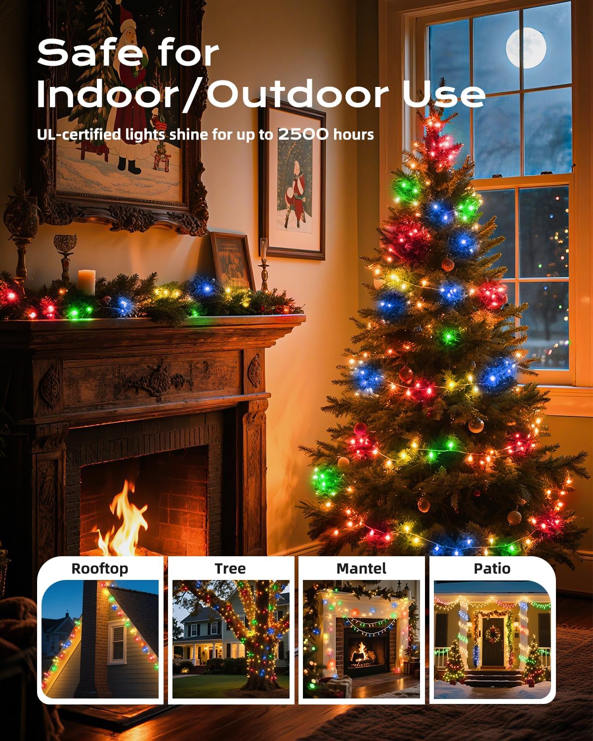 Brightown Multicolor Christmas Mini String Lights, 100-Count 26.5ft Incandescent Bulb Fairy Lights for Indoor Holiday Decor, Christmas Tree Garland Wedding Party Multi-Use Xmas Decoration, White Wire