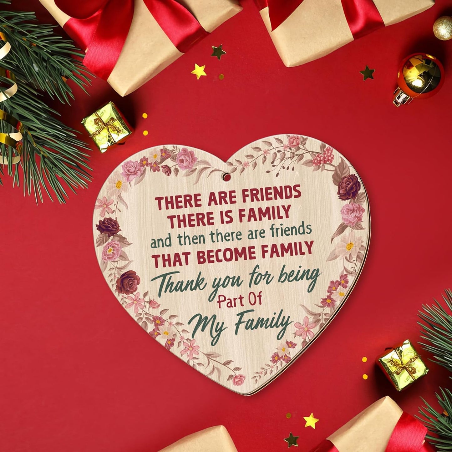 OASSIE Friend Gifts for Women - Wooden Christmas Ornaments 2025 for Tree Decorations - Inspirational Friendship Gifts for Women Friends, Thank You Friend Gift Ideas for Christmas Decorations