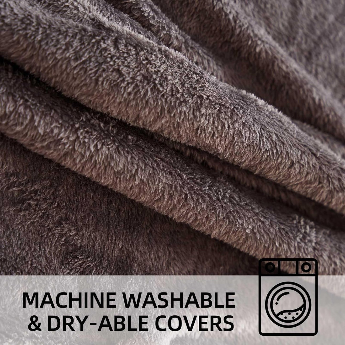 Bean Bag Chair 3Ft, Memory Foam Filled, Large Beanbag Chairs for Adults and Teens, Soft Sofa with Removable Flannel Cover, Round Couch for Living Room Bedroom College Dorm (Brown, 3FT-36×36"×24")