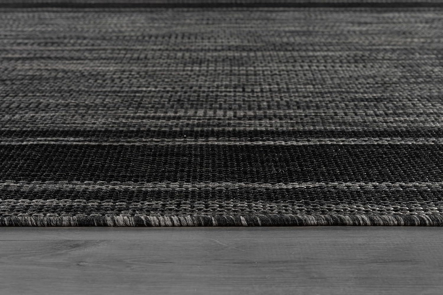 Beverly Rug Outdoor Rug 8x10 Modern Bordered Area Rugs for Indoor and Outdoor Patio Deck Porch Garden Waterproof Weather Sun Resistant Washable Outside Carpet (8 x 10 Black)