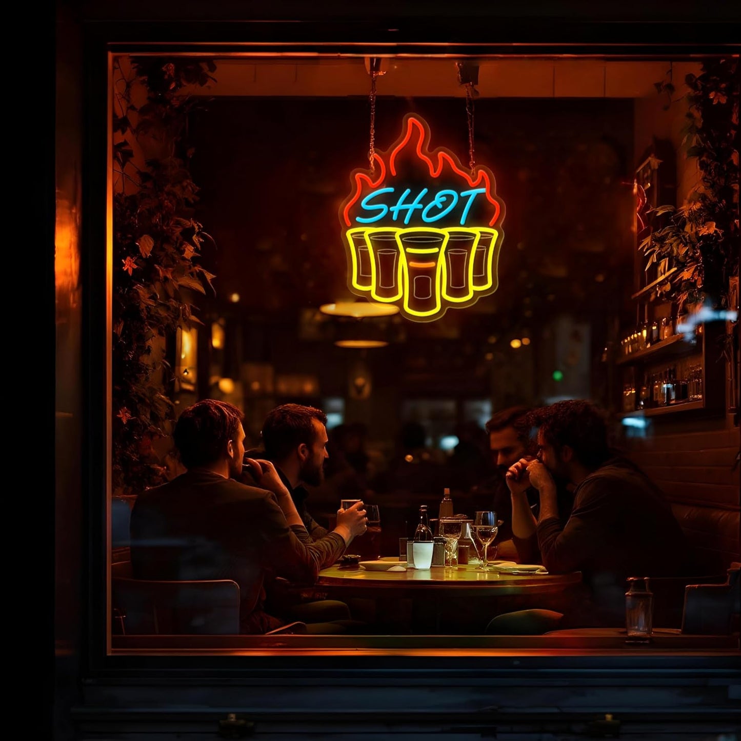 Shot Neon Signs for Wall Decor, Bar Neon Sign, Dimmable Acrylic LED Lights for Home Bar Pub Club Bistro Man Cave Restaurant Party Decorations Gift