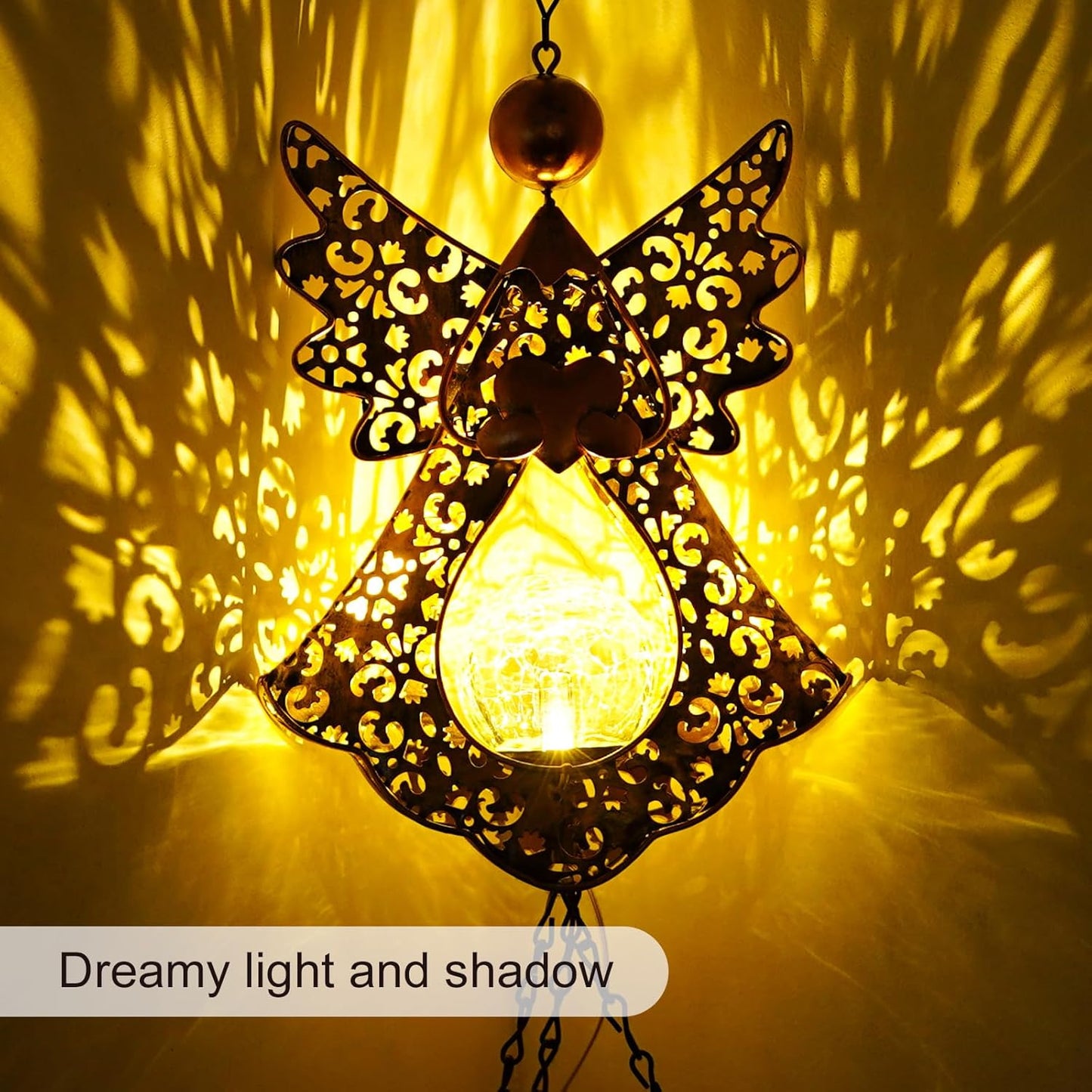 Wind Chimes Outdoor Indoor Decor: Birthday Gifts for Mom Grandma - Outside Lights for Garden Yard Patio Porch (Angel)