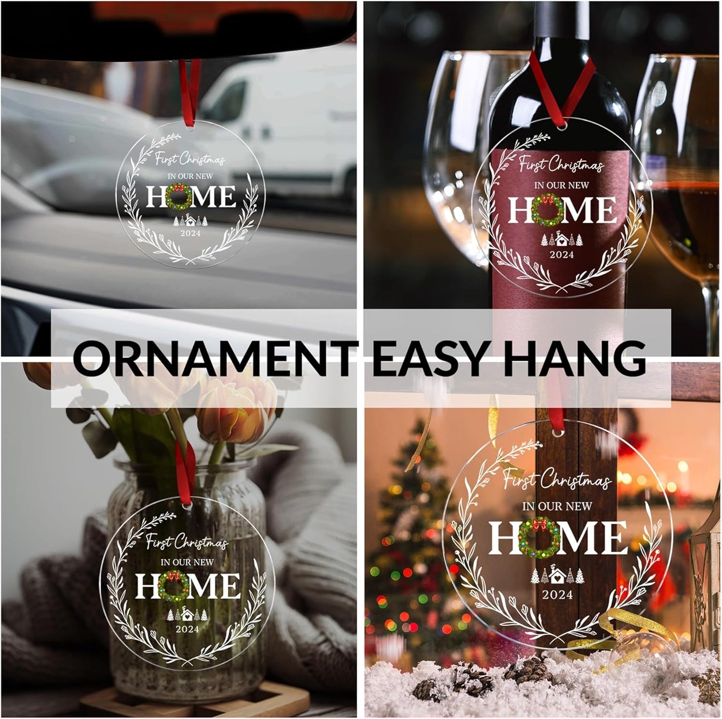 Our First Christmas in Our New Apartment 2025 Xmas Ceramic Ornament - Apartment Decor House Warming Gifts 1st Apartment Christmas Ornament (Home Ornament)