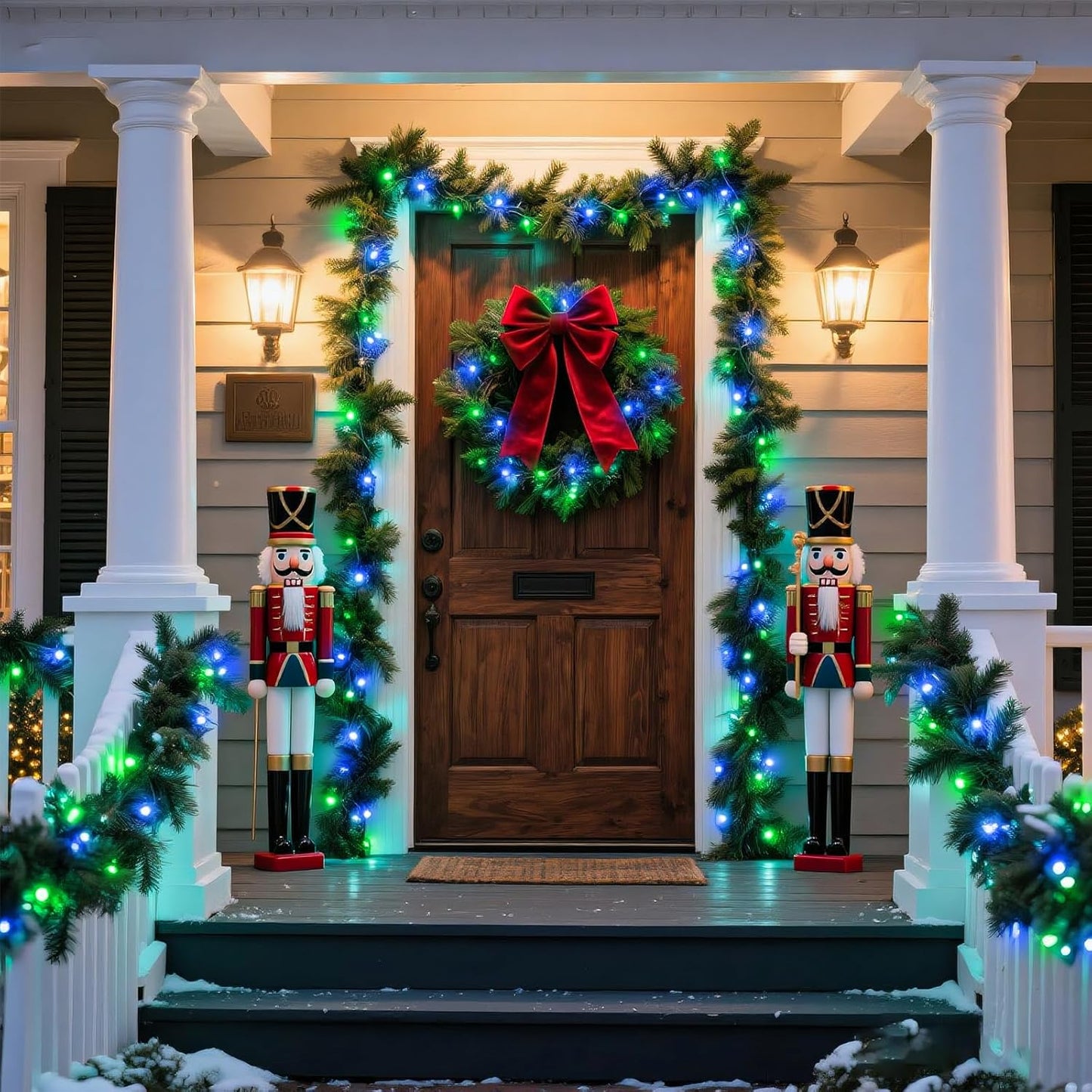 Blue Green Christmas Lights Outdoor Waterproof 131ft 400 LED Christmas Lights Clear Wire Connectable Twinkle Fairy String Light Plug in for Indoor Bedroom Wedding Classroom Tree Decorations